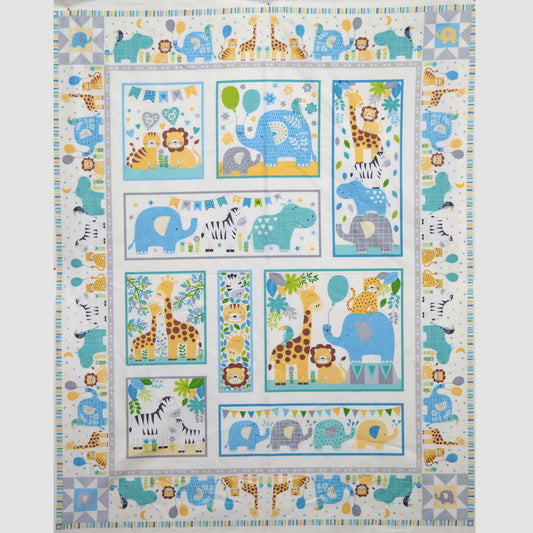 In the Jungle Cot Quilt Panel