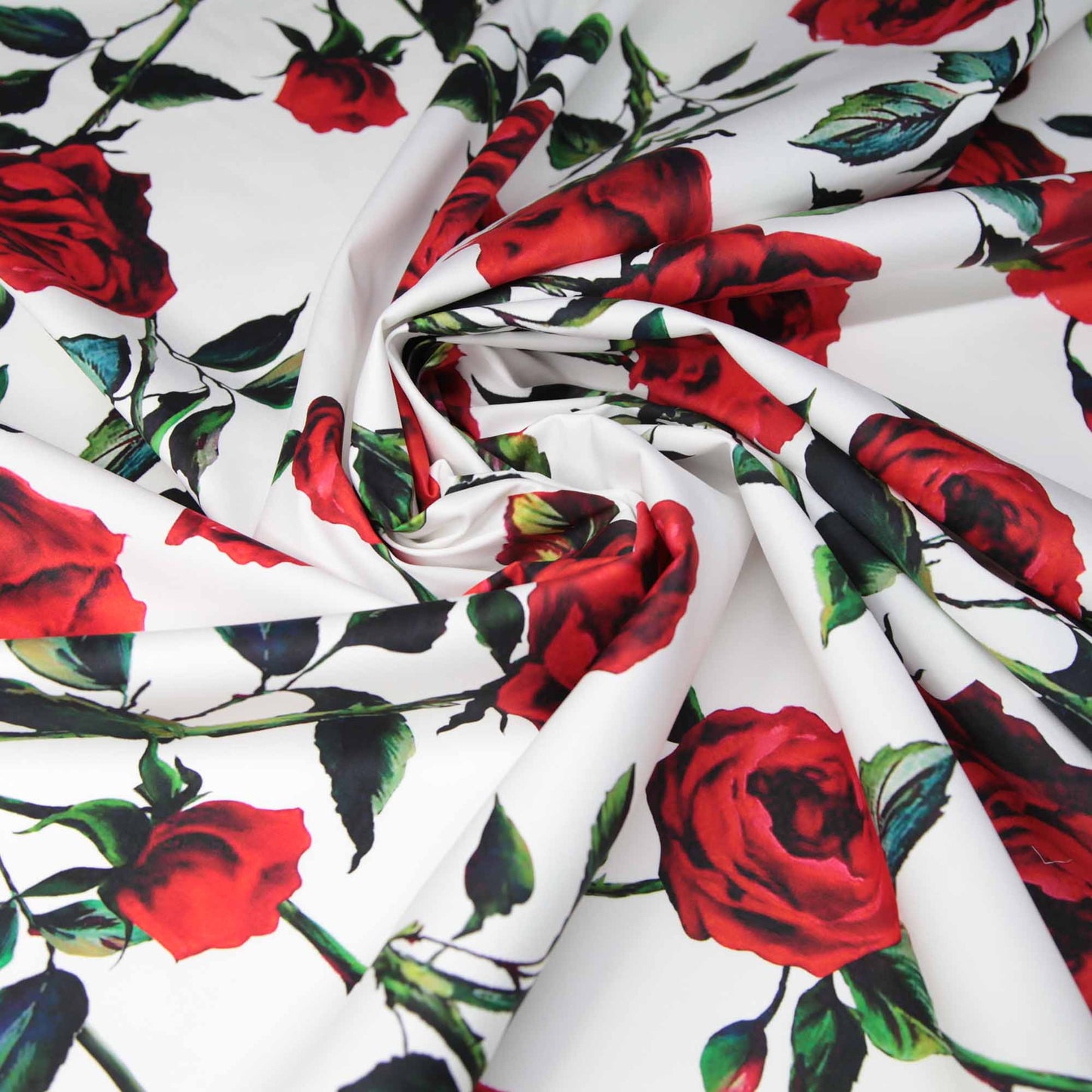 Red Roses - Cotton Sateen – Curtis Fabrics
