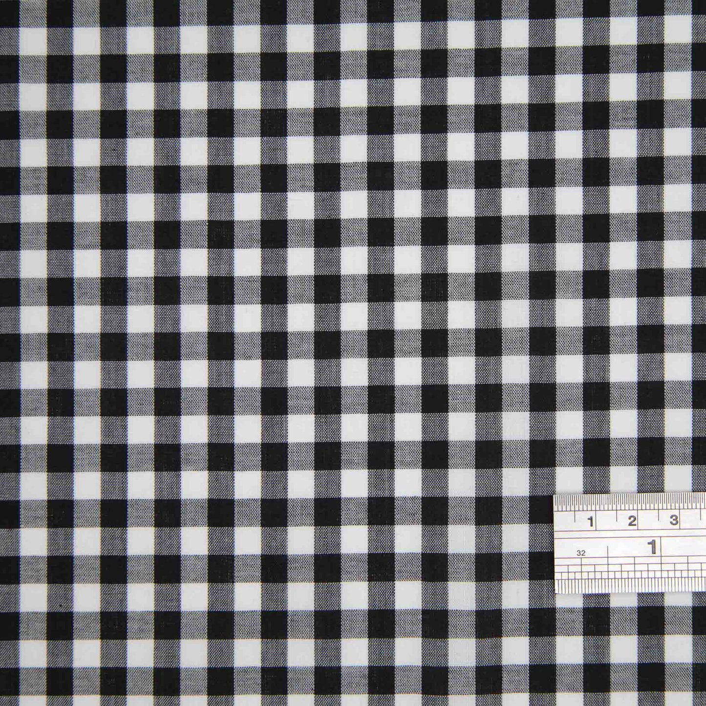 Gingham Polycotton - Black 1/4"