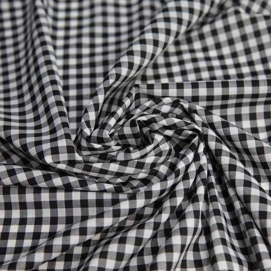 Gingham Polycotton - Black 1/4"