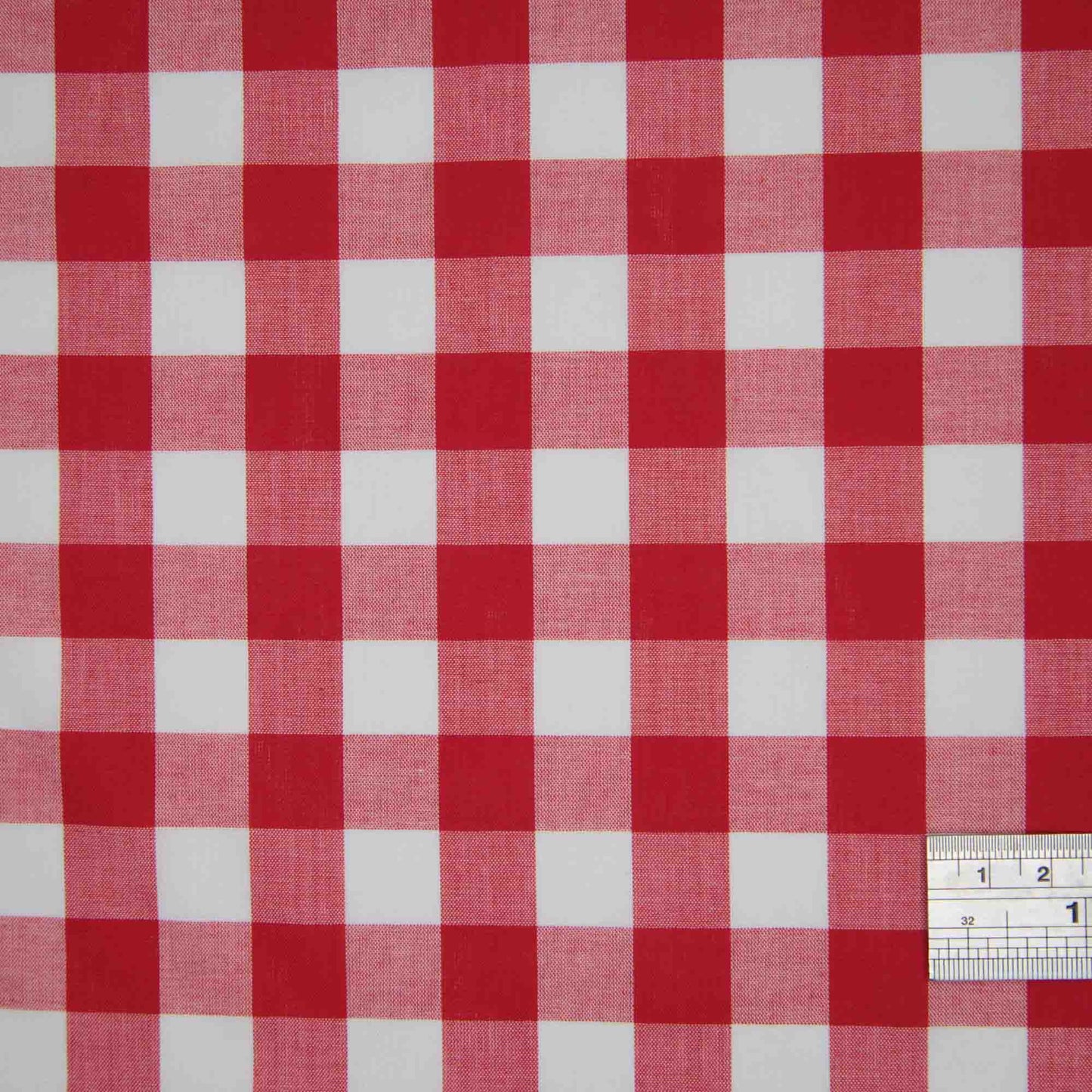 Gingham Polycotton - Red 1/2"