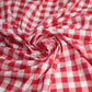 Gingham Polycotton - Red 1/2"