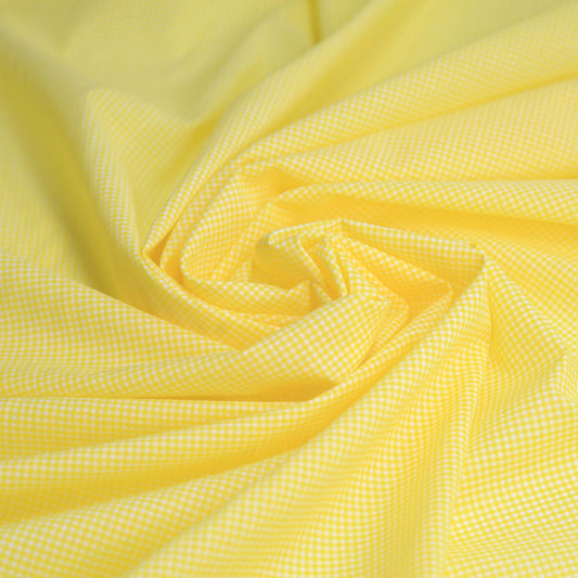 Gingham Polycotton - Lemon 1/16"