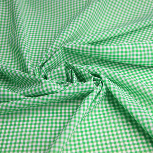 Gingham Polycotton - Green 1/8"