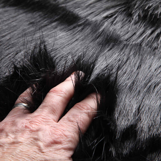 Faux Fur - Nero Long Hair Black