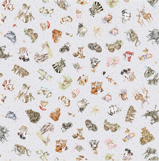 Together is Better - Tossed Animals Soft Grey
