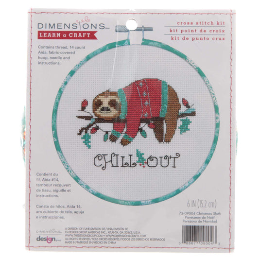 Christmas Sloth Cross Stitch Kit