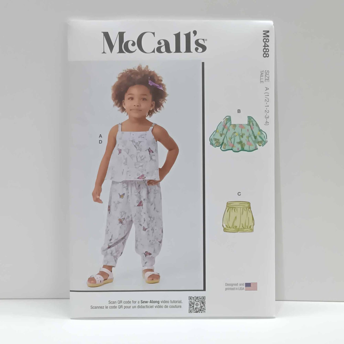 M8488 Toddlers Knit Tops, Shorts and Pants