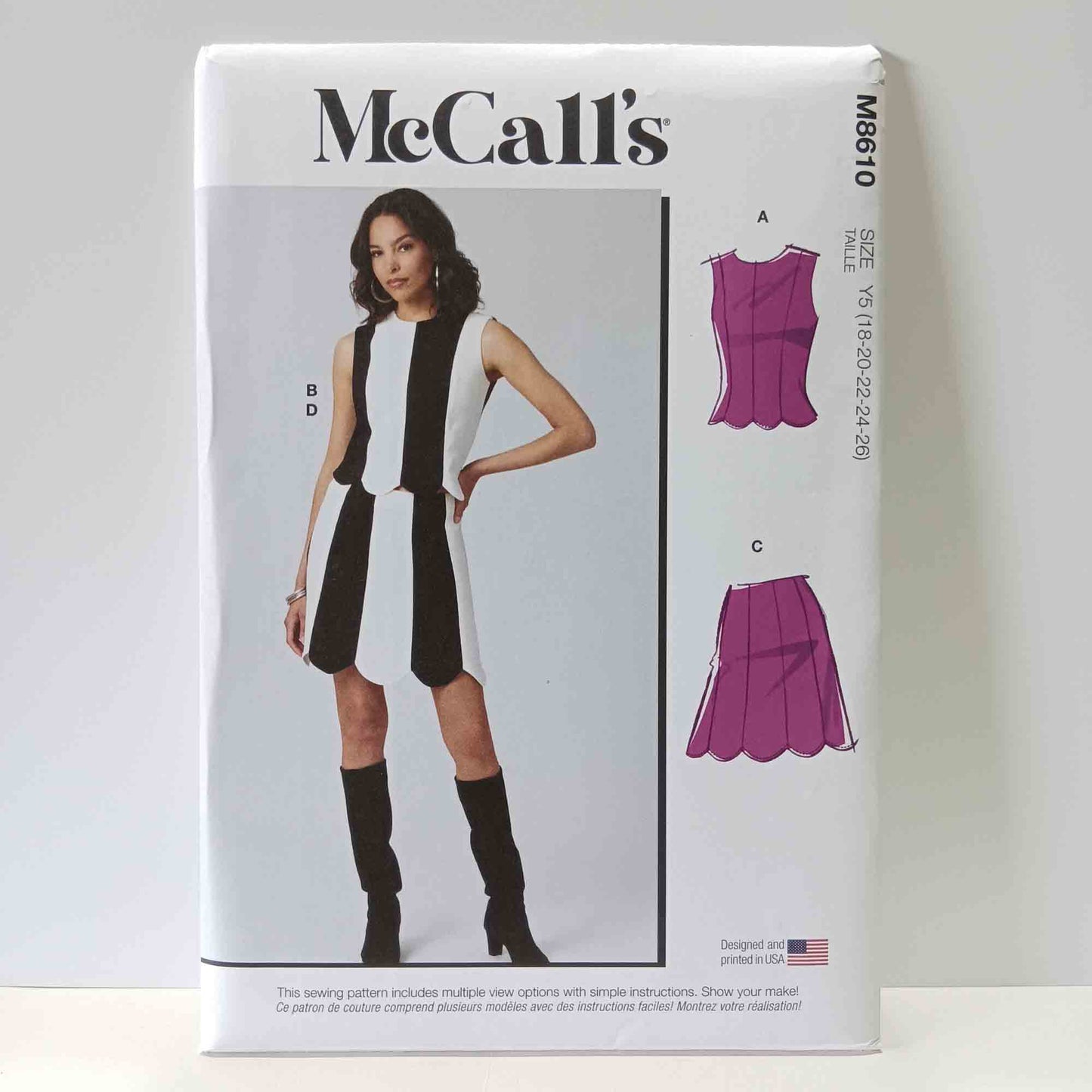 M8610 Misses Knit Top and Skirt