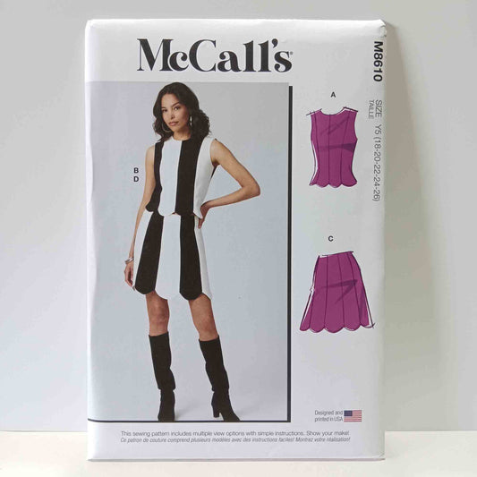 M8610 Misses Knit Top and Skirt