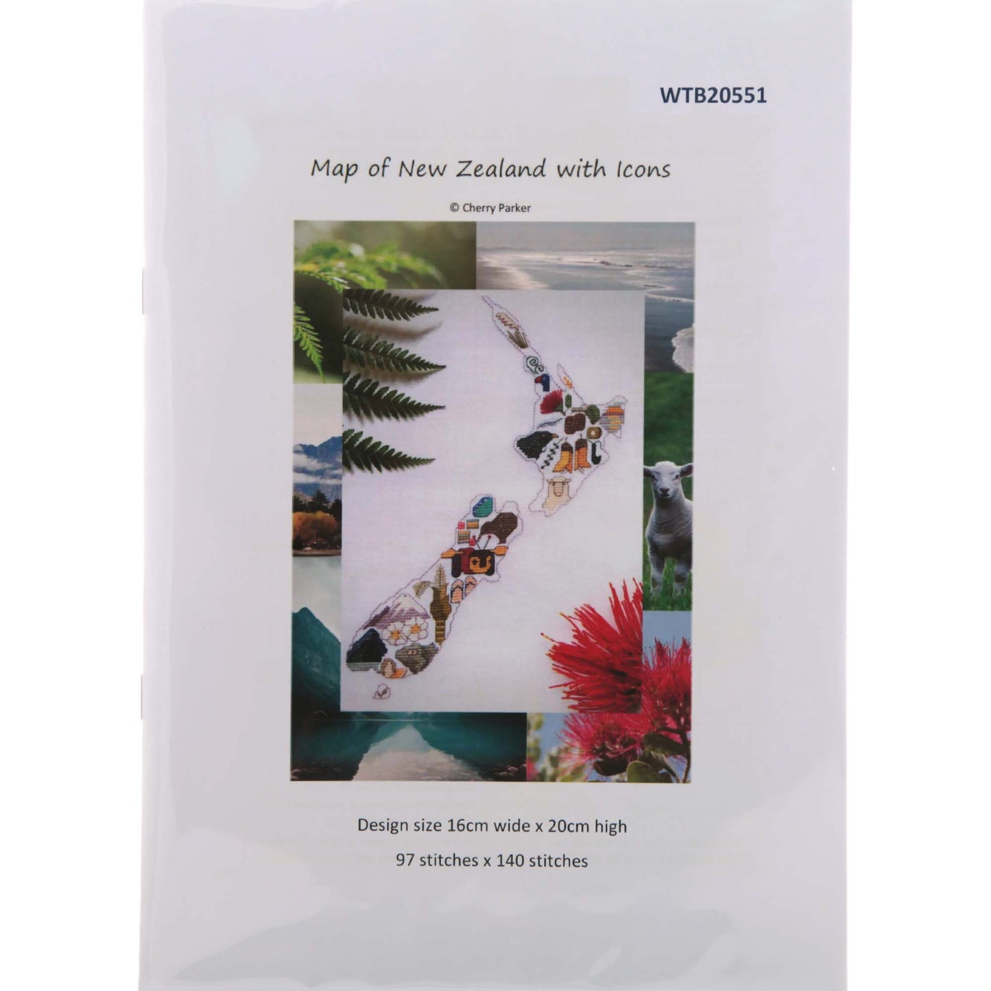 Map of New Zealand Cross Stitch Pattern