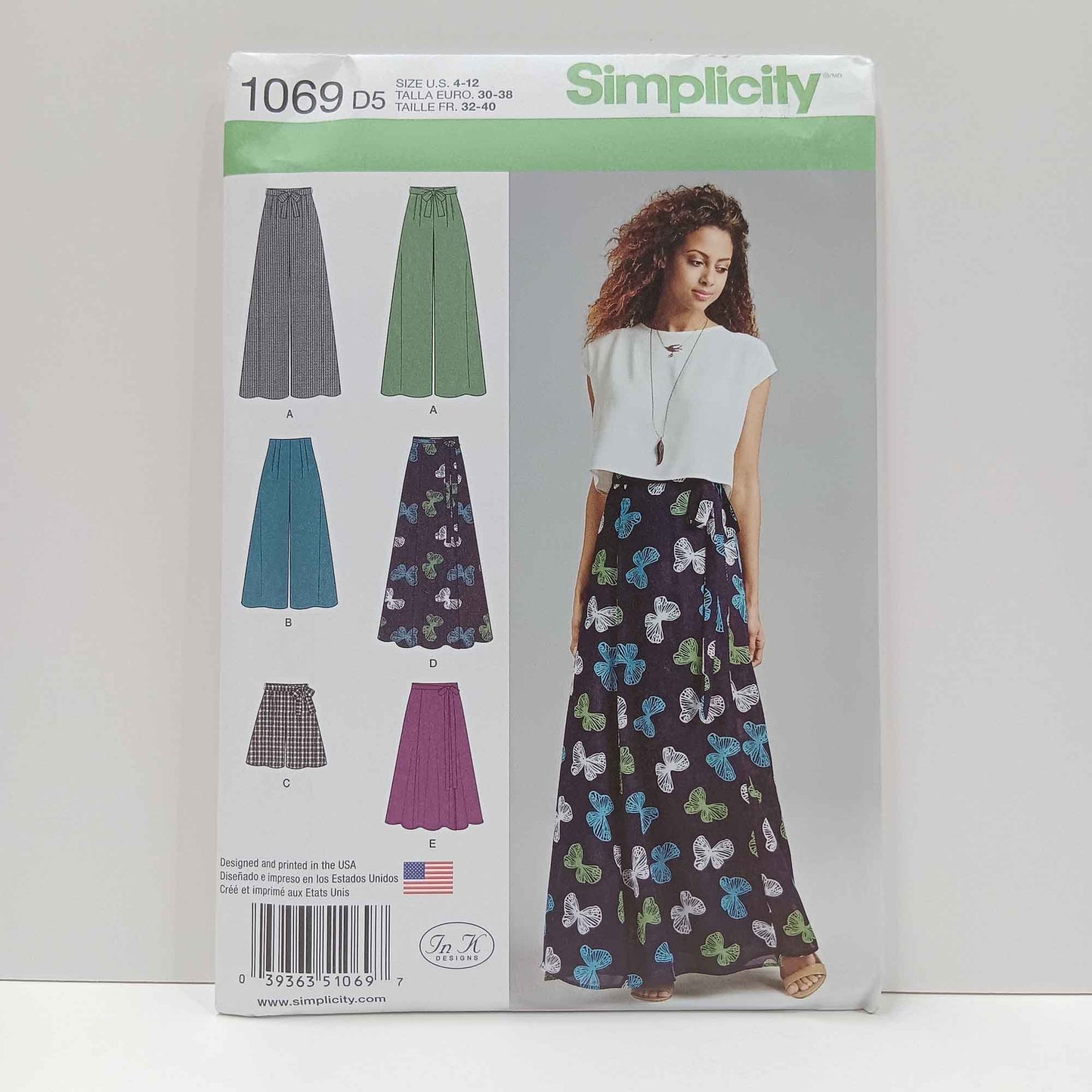 S1069 Misses Wide Leg Pants and Wrap Skirt