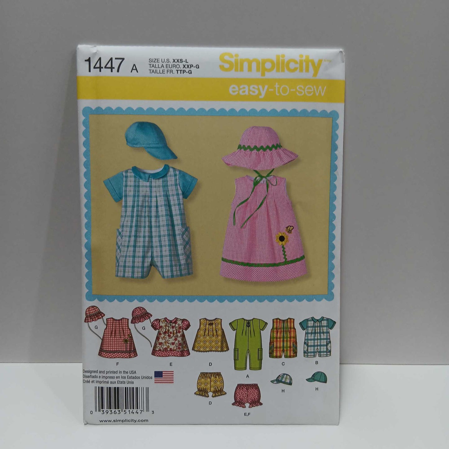 S1447 Babies Romper, Dress and Hats