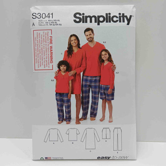 S3041 Children and Adult Knit Sleepwear