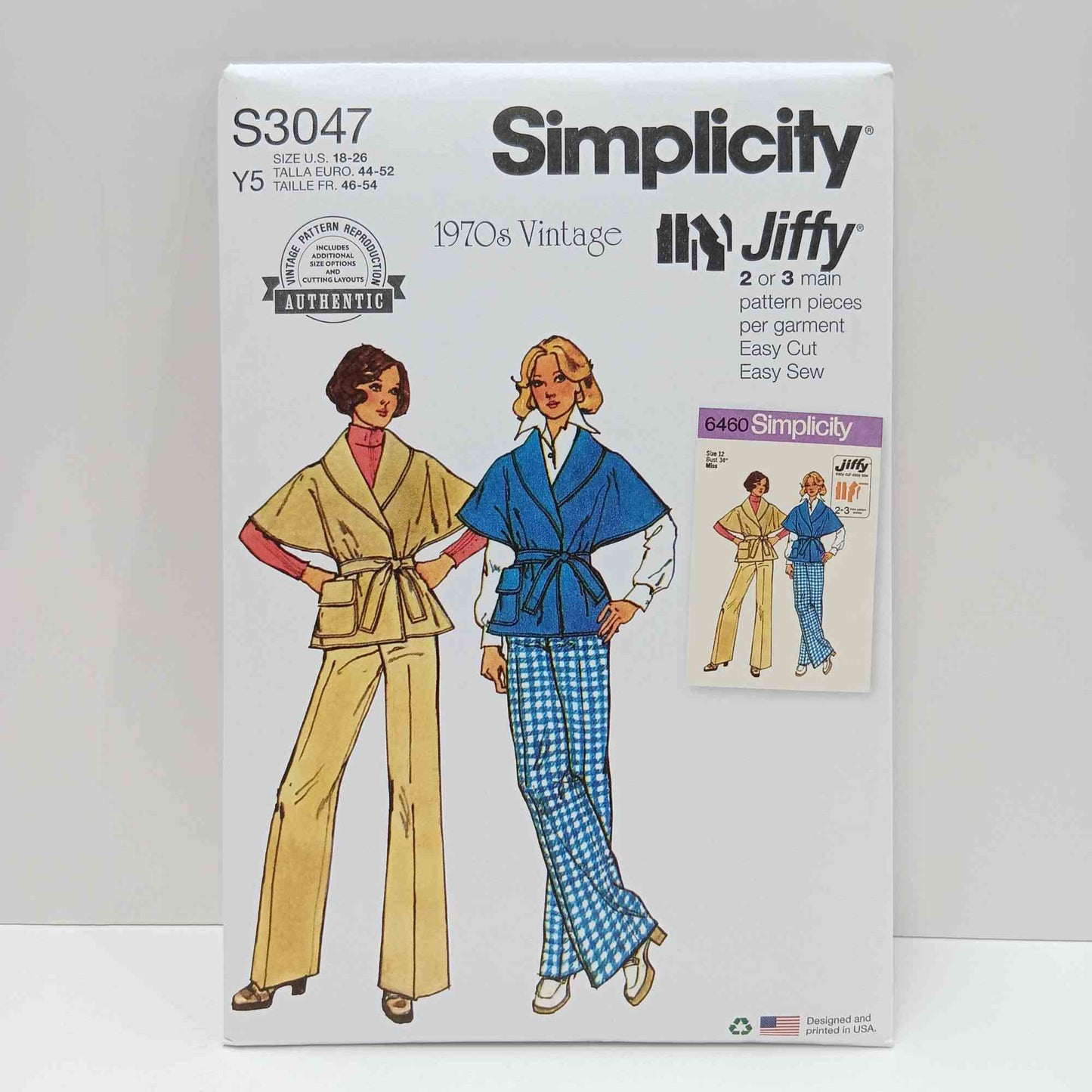 S3047 Vintage 1970s Misses Pants and Jacket