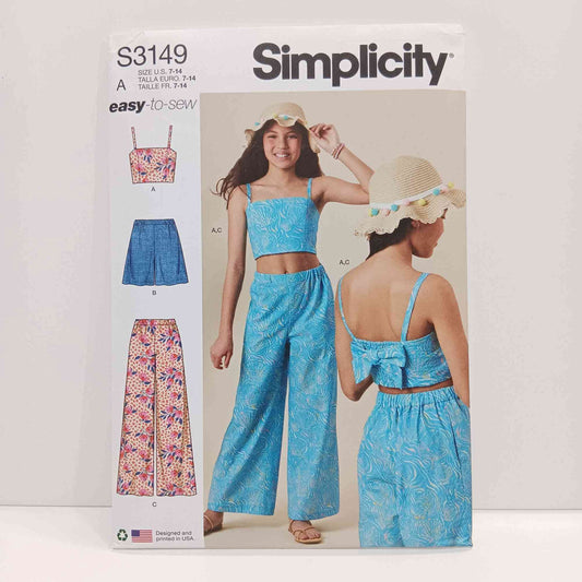 S3149 Girls Top, Shorts and Pants
