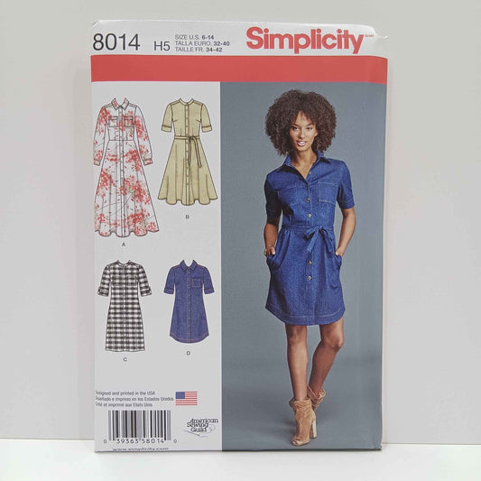 S8014 Misses Shirt Dresses