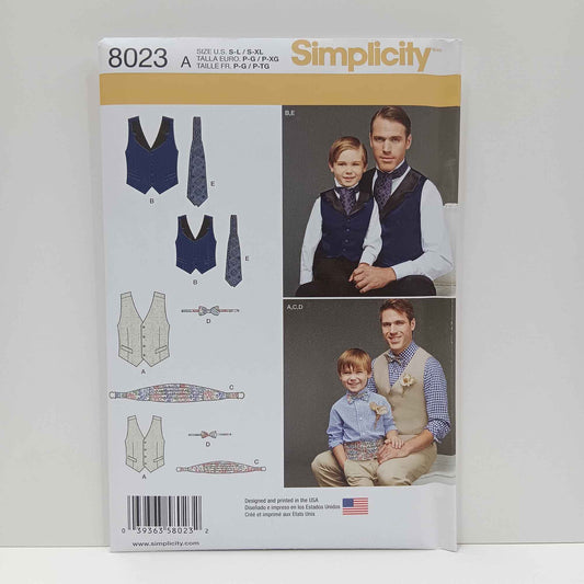 S8023 Mens and Boys Vest, Bow Tie, Cummerbund