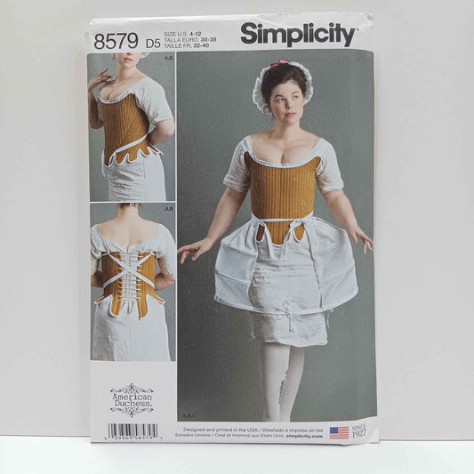 S8579 Misses 18th Century Corset, Shift and Panniers