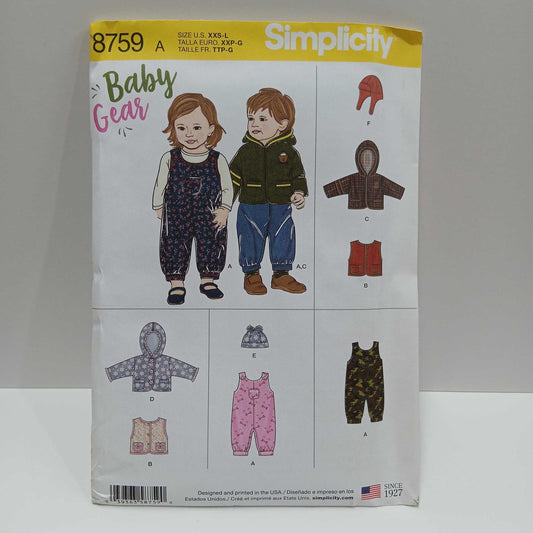 S8759 Babies Overalls, Jacket, Hats