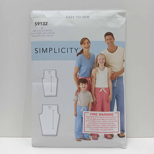 S9132 Child's, Teens and Adult Pyjama Pants
