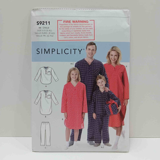 S9211 Childs and Adults Sleepwear