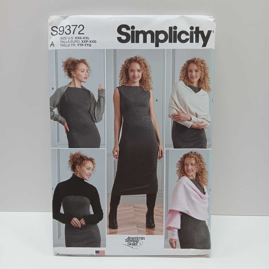 S9372 Misses Knit Dress and Shrugs