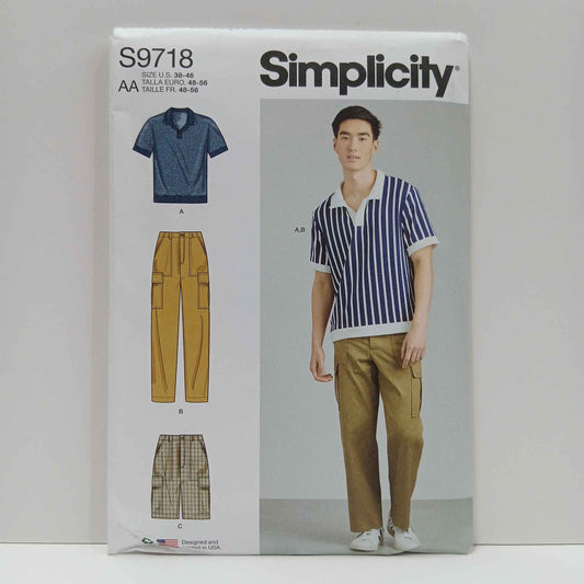 S9718 Men's Knit Top, Cargo Pants and Shorts