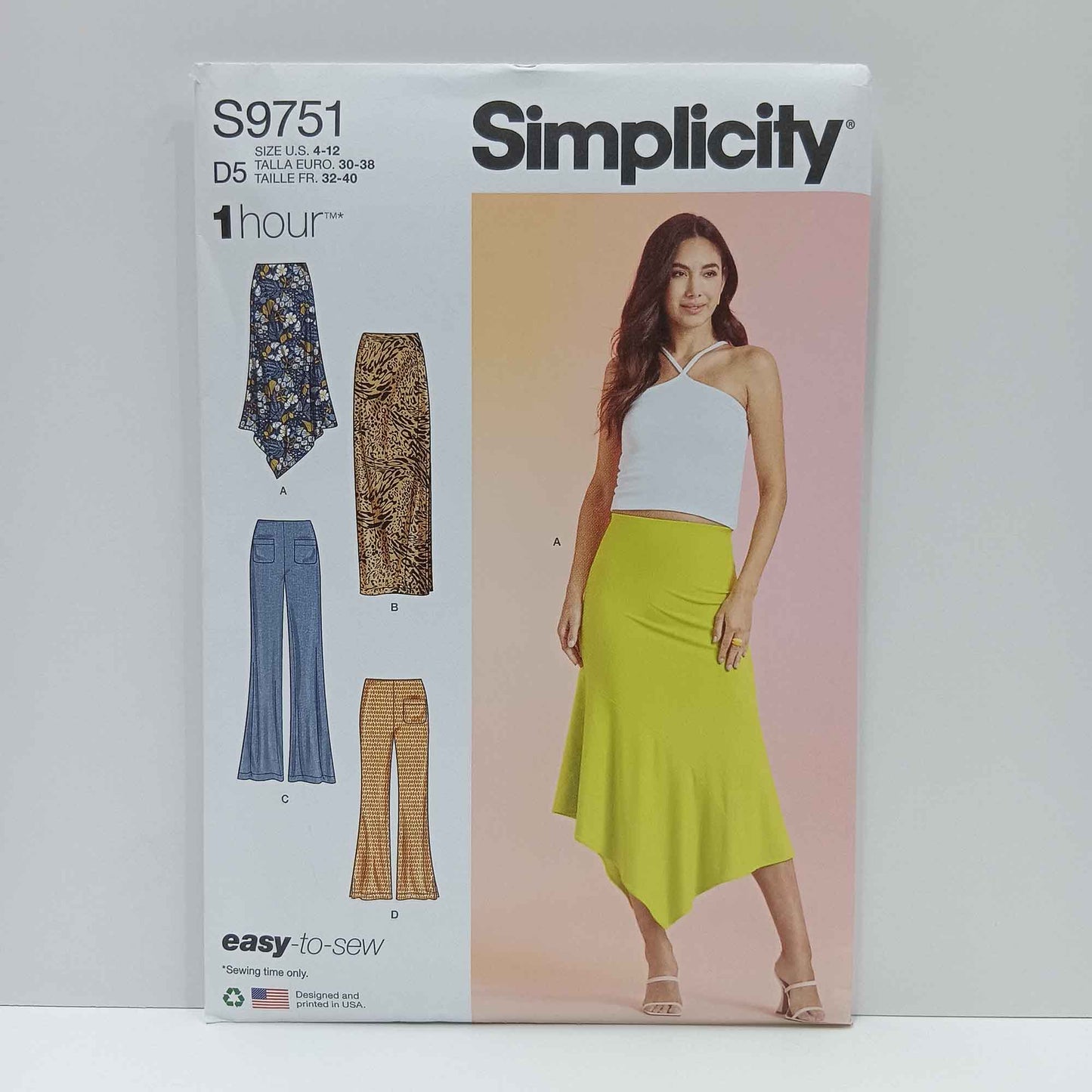 S9751 Misses Knit Skirts and Pants