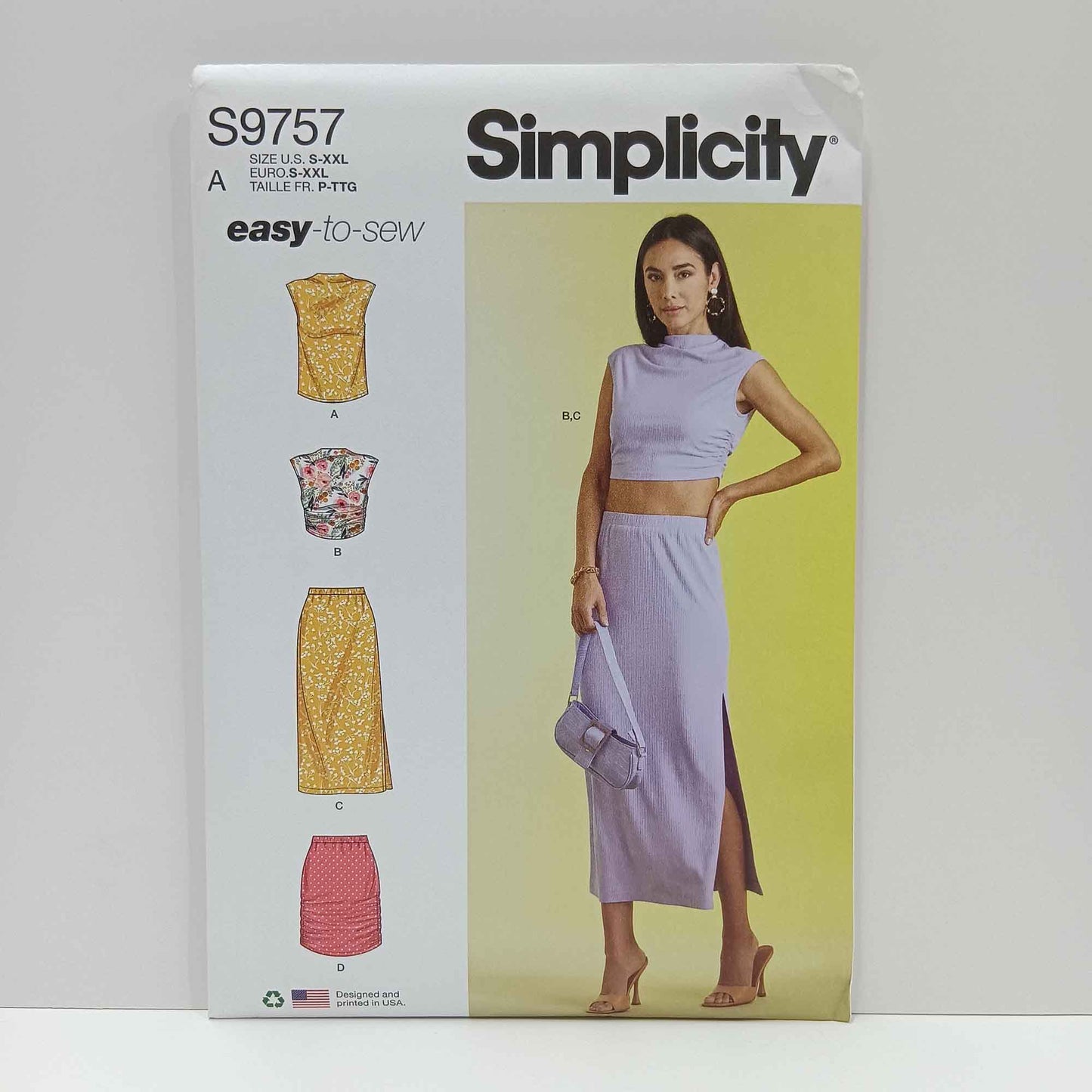 S9757 Misses Knit Top and Skirt