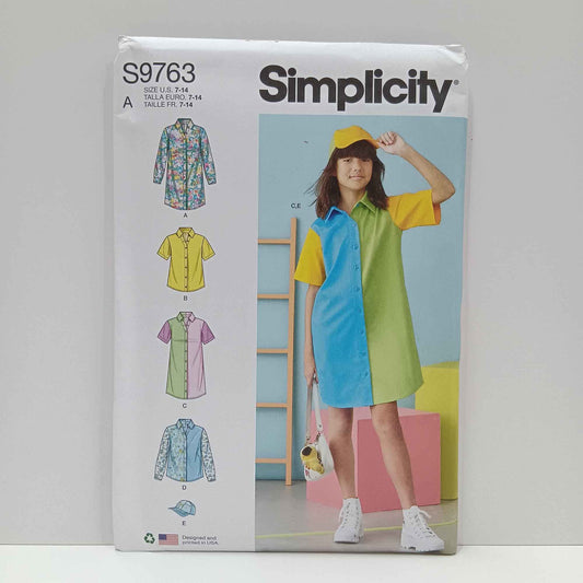 S9763 Childrens Shirtdress, Shirt and Hat