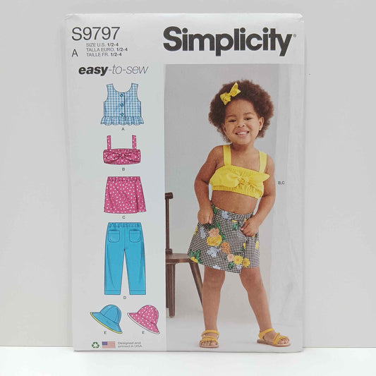 S9797 Toddlers Tops, Skort, Pants and Hat