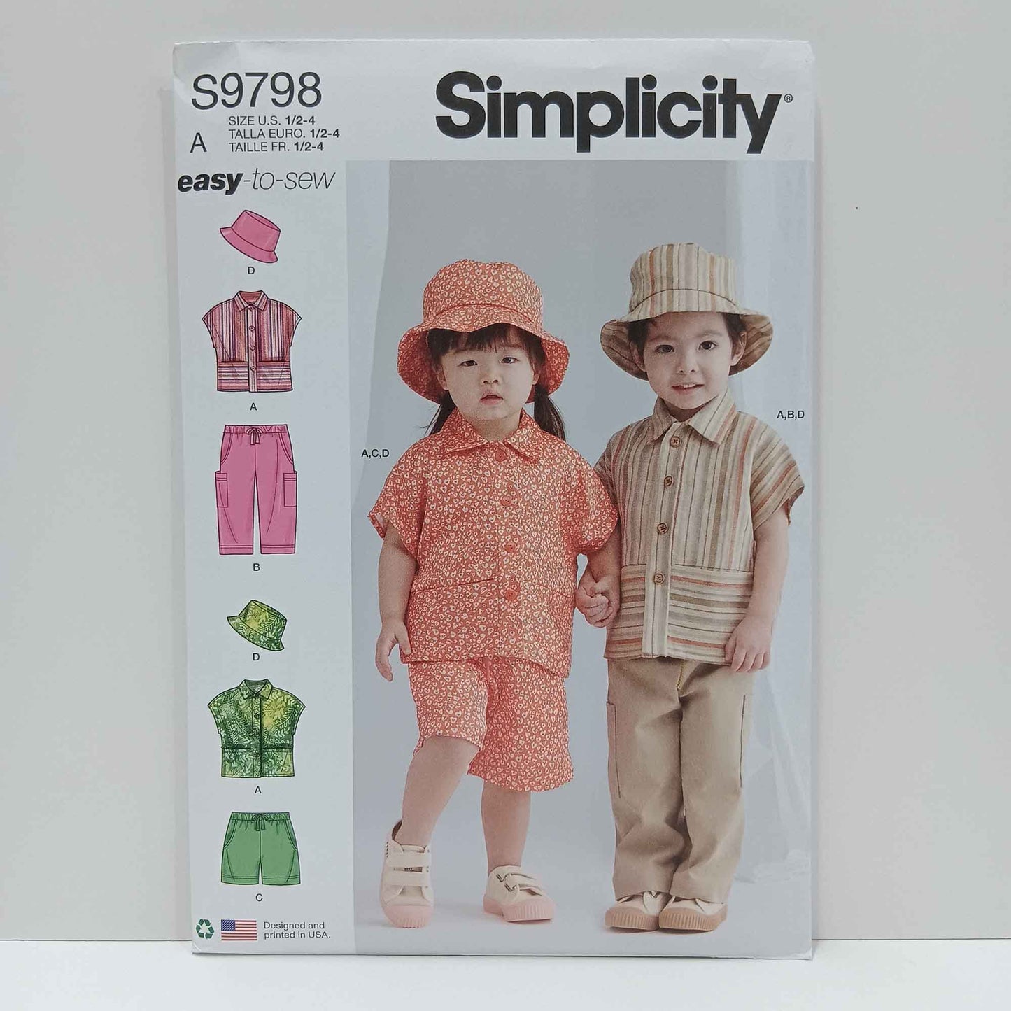 S9798 Toddlers Top, Pants, Shorts and Hat