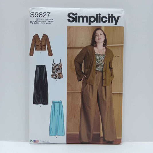 S9827 Womens Pants, Camisole and Cardigan