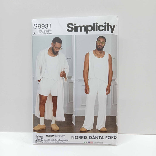 S9931 Men's Robe, Tank Top and Shorts