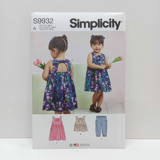 S9932 Toddlers Dress, Top and Pants