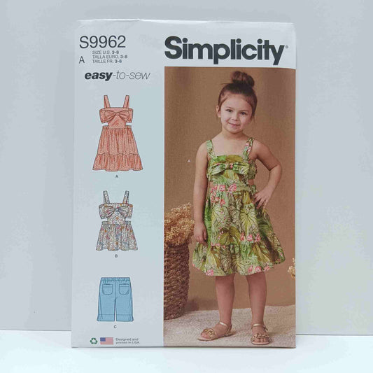 S9962 Childrens Dress, Top and Shorts