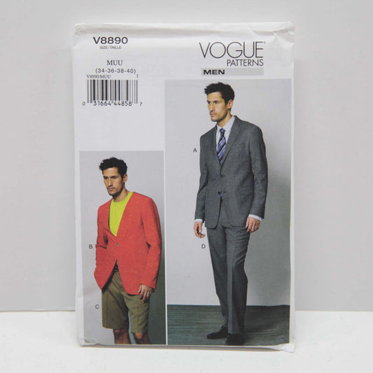 V8890 Men's Suit - Jacket, Shorts and Pants