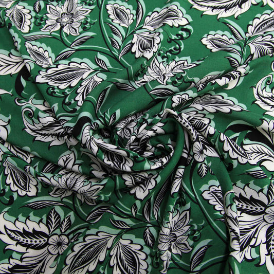 Roscoe printed Rayon fabric - Green