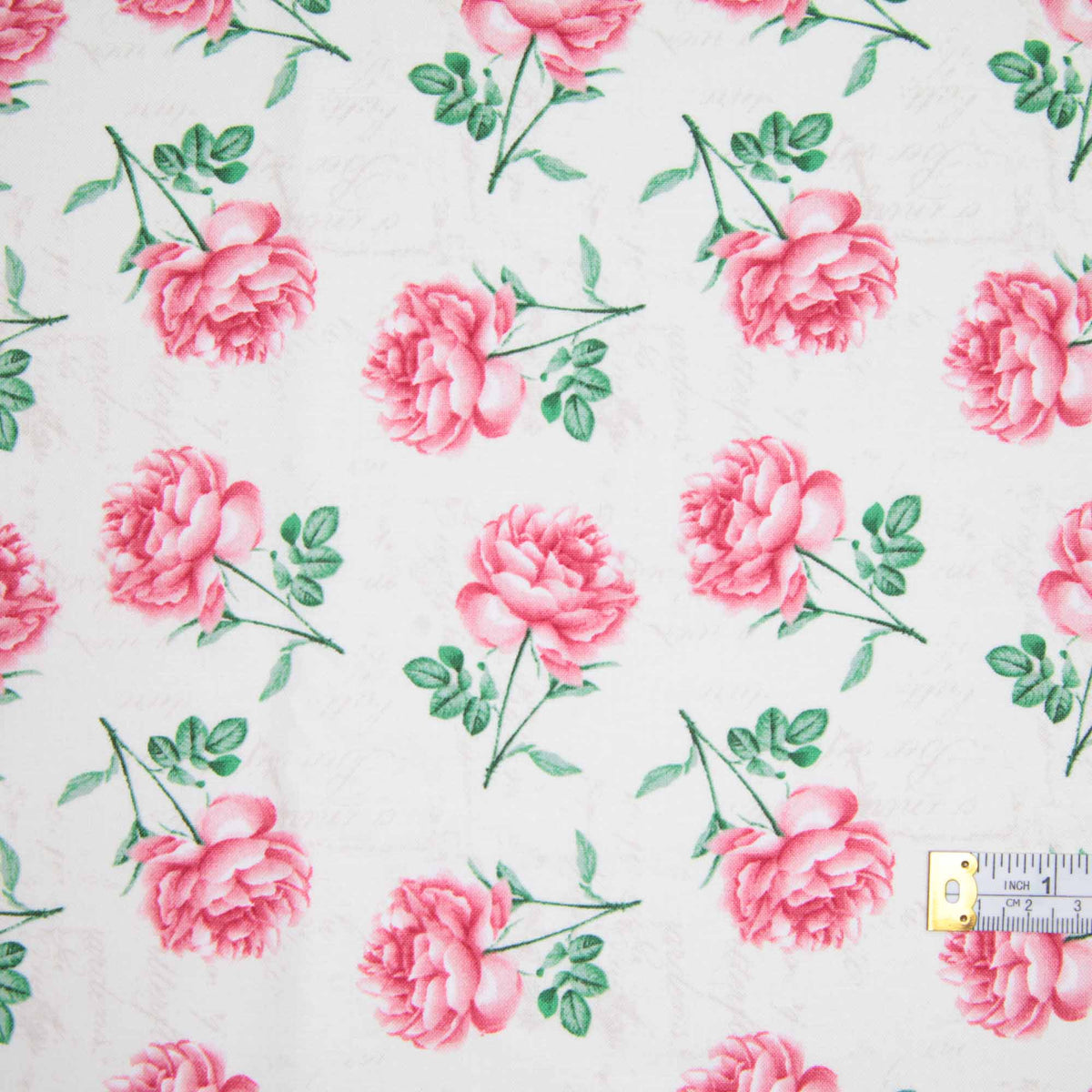 Victoria - Tossed Roses - Ivory – Curtis Fabrics