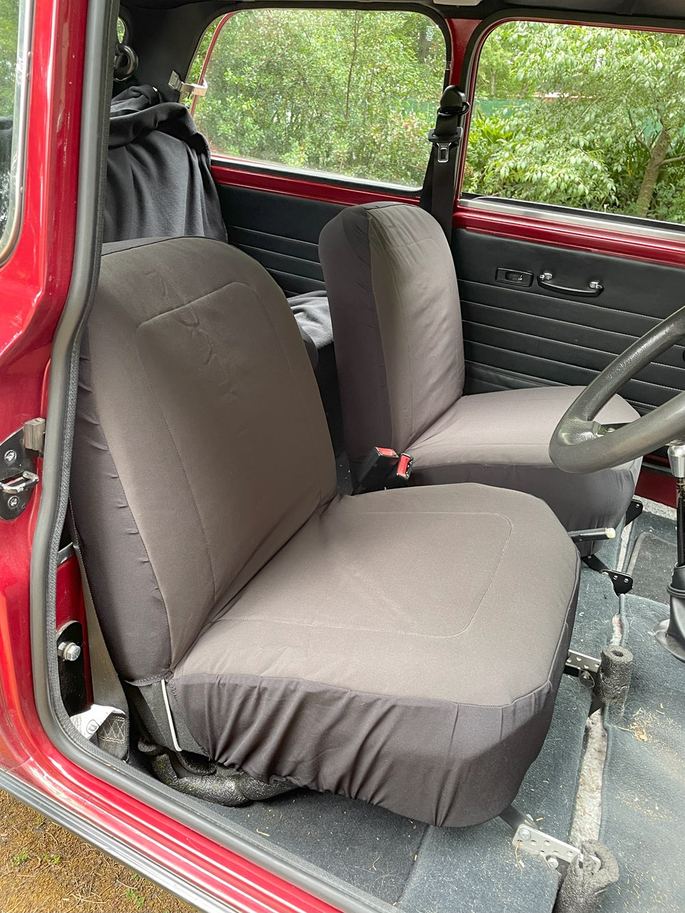 Plain Black Soft Shell - Classic Mini Front Seat Covers
