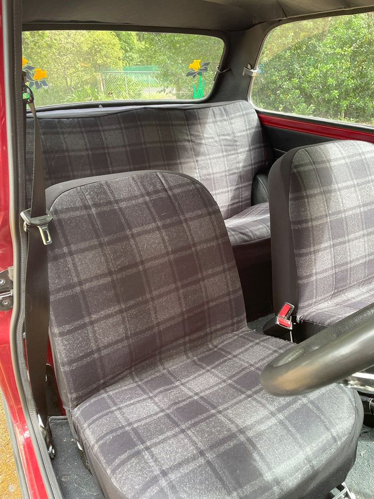 Black & Grey Tartan Front & Back Seat Covers
