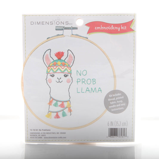 No Prob-Llama Embroidery Kit
