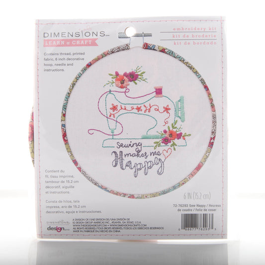 Sewing Makes Me Happy Embroidery Kit