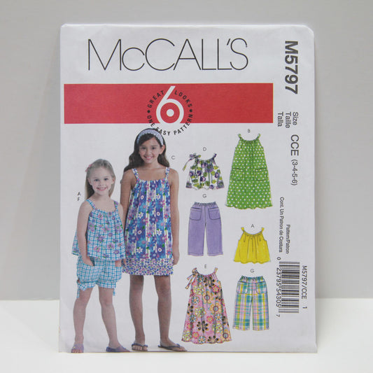 M5797 Children's Tops, Dresses, Shorts and Pants