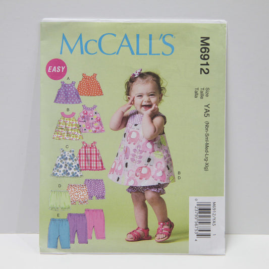 M6912 Infants Top, Dresses, Bloomers and Pants