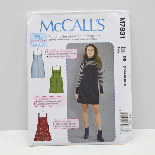 M7831 Overall/Pinafore Dress