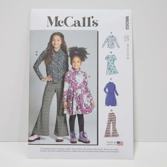 M8353 Children's Knit Top, Dresses and Pants