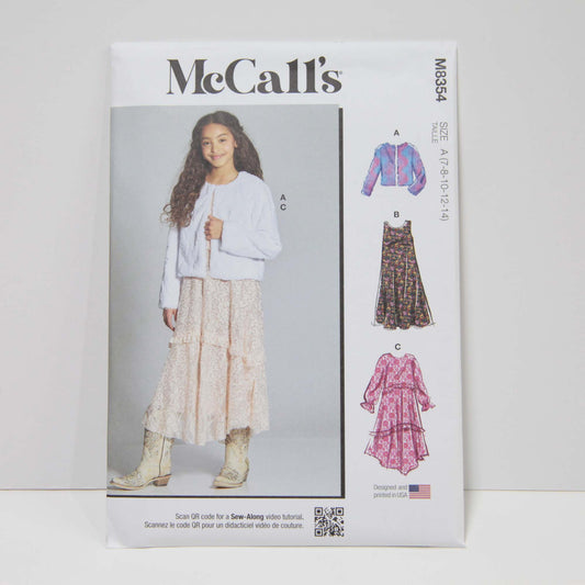 M8354 Girls Dress, Slip Dress and Jacket