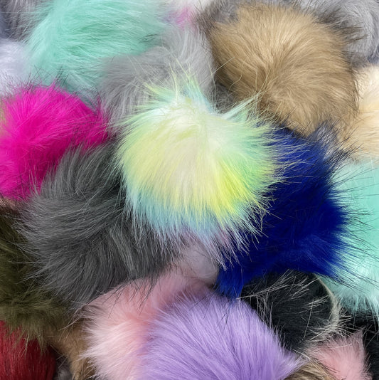 Faux fur pom poms